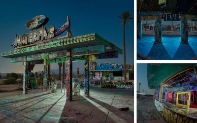 My night photographing an eerie haunted abandoned water park
