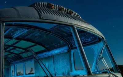 Our many challenges photographing a bus graveyard at night